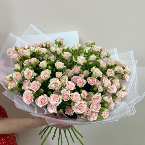 фото Монобукет из кустовых роз 19 штук